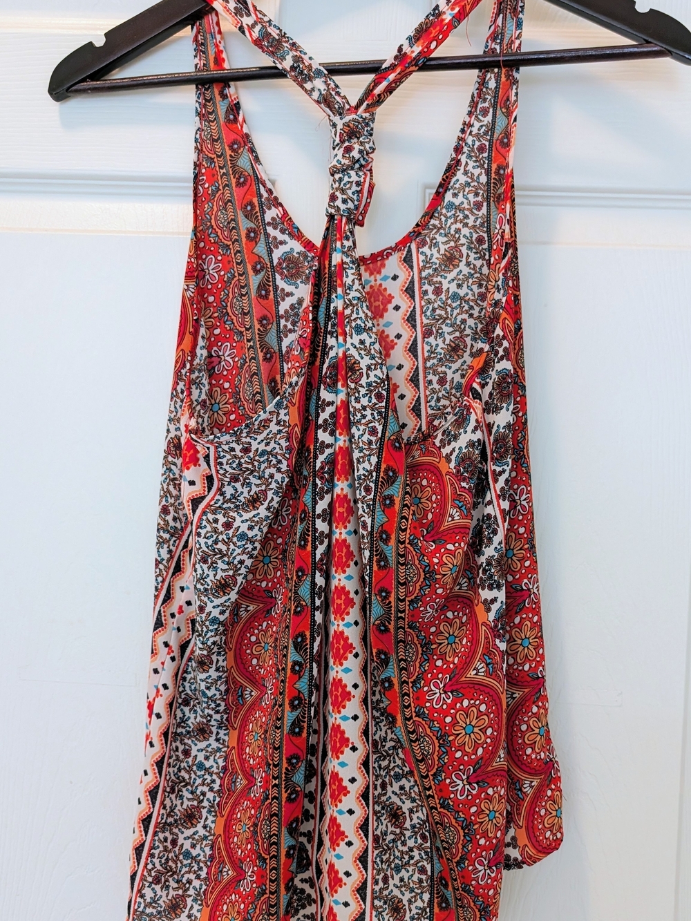 Boho Red Racerback Tank Top - Picture 2 of 6